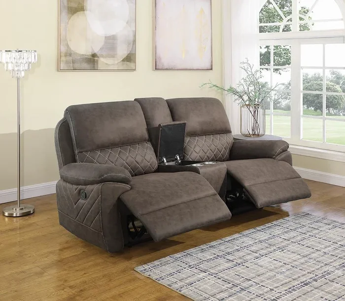 Variel Motion Collection – 3 Pc Motion Loveseat – Brown