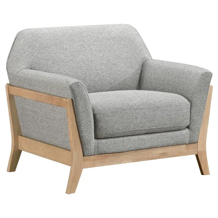 Vaughn – Fabric Upholstered Flared Arm Accent Chair – Gray