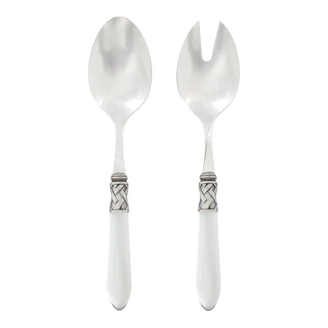 VIETRI Aladdin Antique Flatware Clear Salad Server Set – 2 Pieces