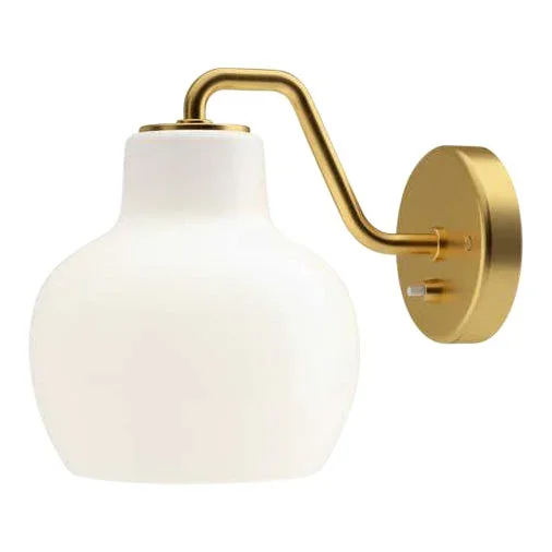 Vilhelm Lauritzen VL-1 Brass and Glass Wall Lamp for Louis Poulsen