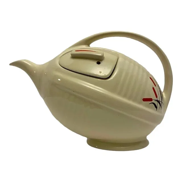 Vintage 1997 Jewel Tea Autumn Leaf Football Teapot Hall China, Limited Edition