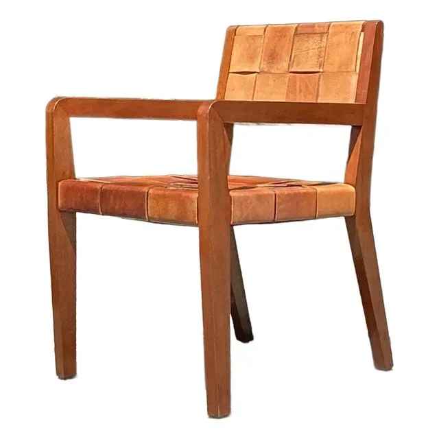 Vintage Boho Ralph Lauren Woven Leather Safari Chair