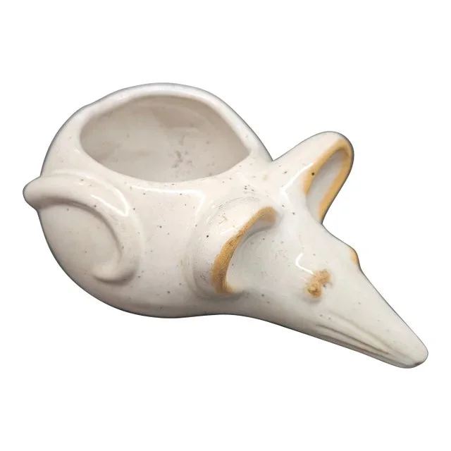 Vintage David Stewart Lion’s Valley Stoneware Mouse-Shaped Planter