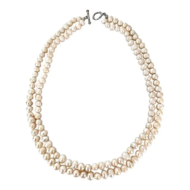 Vintage Double Strand Freshwater Pearl Necklace