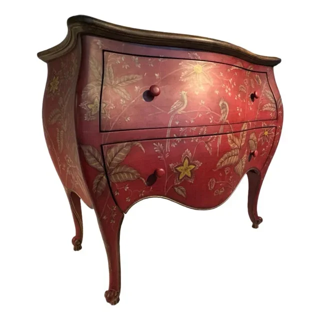Vintage French Bombe Style Chest Decorated in the Chinoiserie Taste