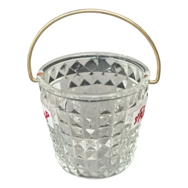 Vintage French Glass Ice Bucket with Relief Cubes from Saint Raphaël, 1950s