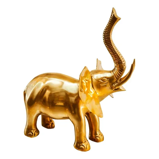 Vintage Gold Brass Elephant