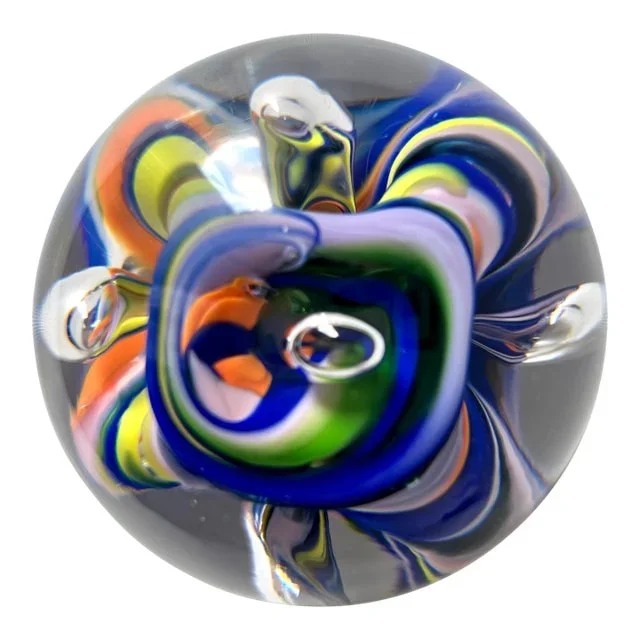 Vintage Hand-Blown Glass Paper Weight