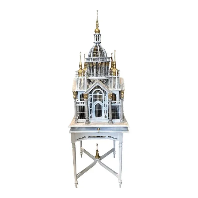 Vintage Italian Architectural Birdcage on Table