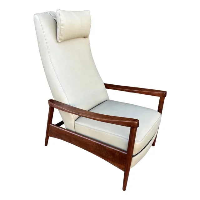 Vintage Mid Century Modern Leather Recliner
