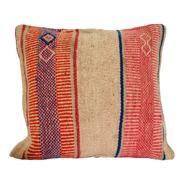 Vintage Moroccan Berber Handwoven Throw Pillow