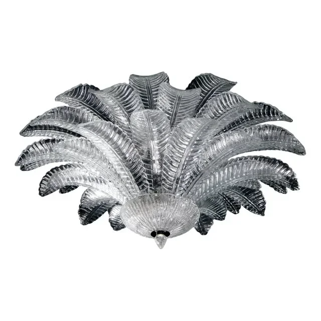 Vintage Palmette Chandelier in Handmade Murano Crystal, Italy, 1985