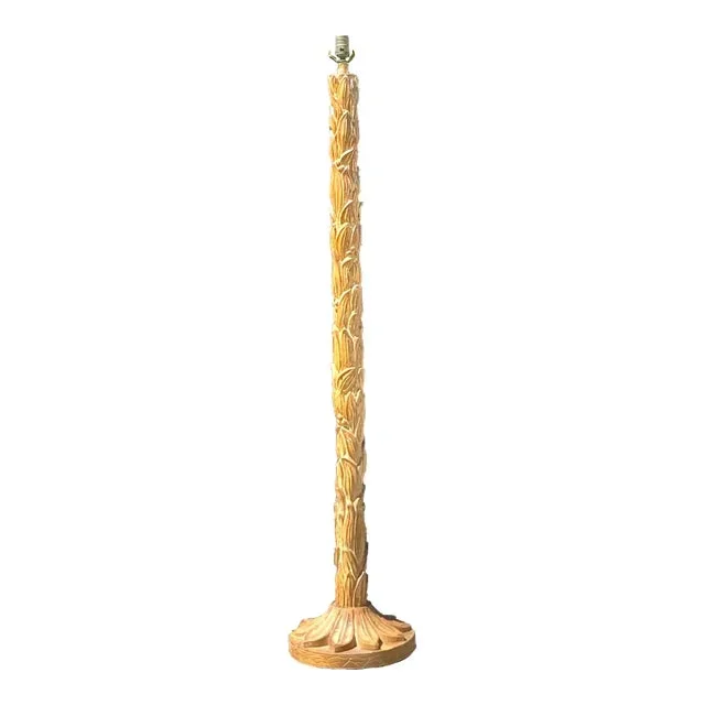 Vintage Regency Carved Wood Floor Lamp