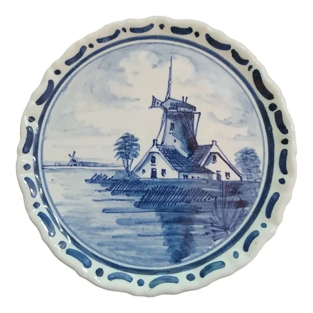 Vintage Royal Delft Windmill Mini Wall Plate