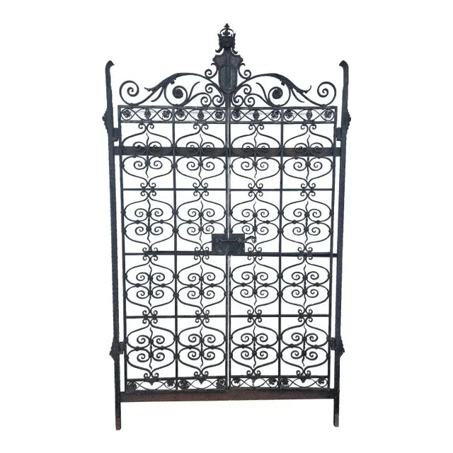 Vintage Spanish Wrought Iron Double Gate