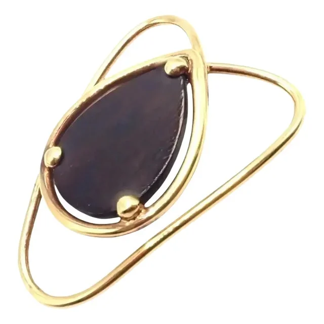 Vintage Van Cleef & Arpels LetterWood Yellow Gold Pendant Money Clip