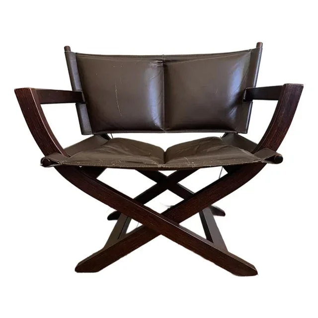 Vintage Westnofa Vestlandske Folding Leather Lounge Chair