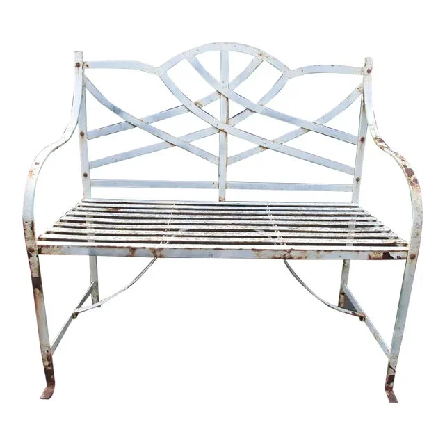 Vintage Wrought Iron Garden Bench