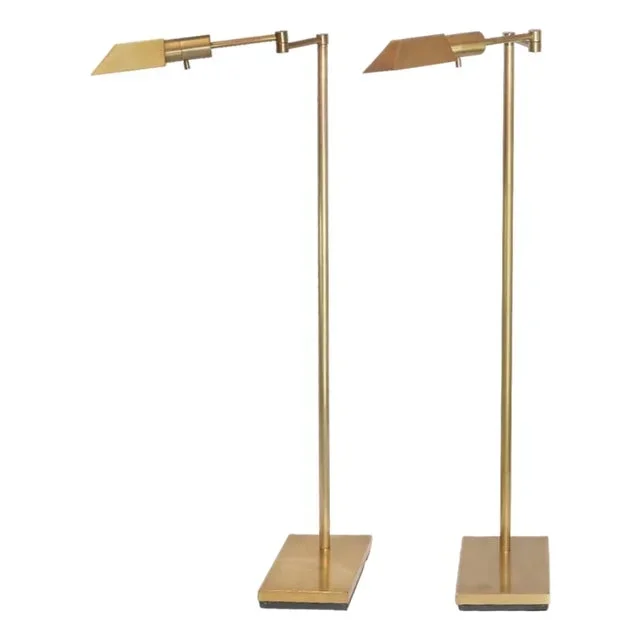 Visual Comfort Studio Swing Arm Floor Lamps, Pair of