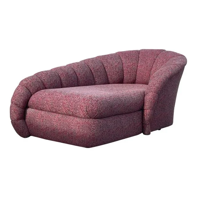 Vladimir Kagan Post Modern Scallop Crescent Chaise Lounge by Directional