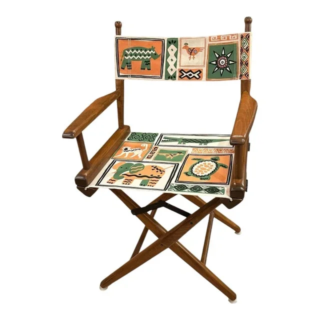 Walnut Directors Chair FoldingCongo Bongo Canvas Textile
