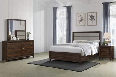 Welsley 4-piece Eastern King Bedroom Set Walnut / CS-223441KE-S4