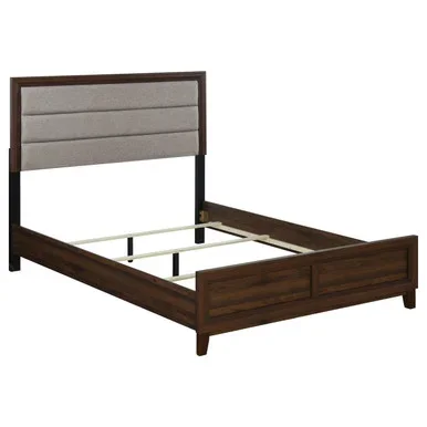 Welsley 50-inch Upholstered Eastern King Bed Walnut / CS-223441KE