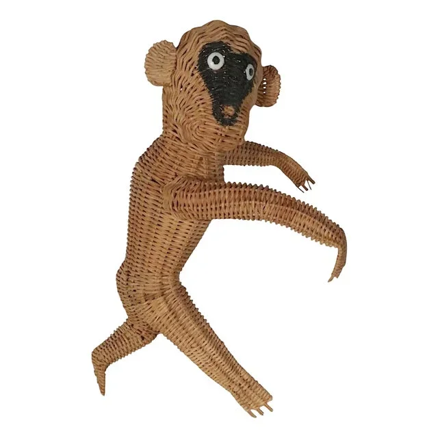 Whimsical Vintage Wicker Monkey C. 1970’s