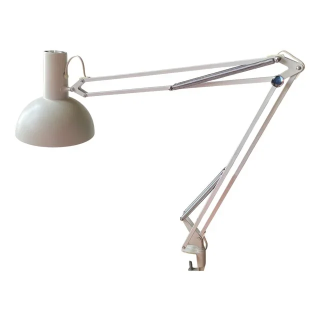 White Articulated Architects Desk Lamp from Louis Poulsen, 1980s