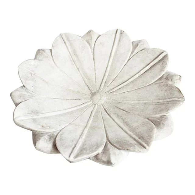 White Marble Lotus Plate Small