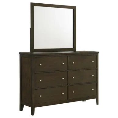Wilkes 6-drawer Dresser and Mirror Dark Cocoa / CS-224423M