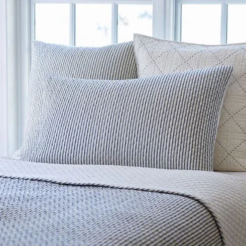 William’s Farmhouse Shams (Navy ticking)