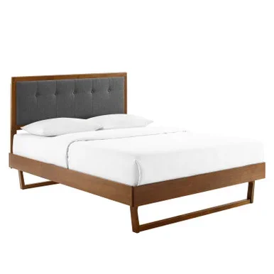 Willow Wood King Platform Bed With Angular Frame / MOD-6635