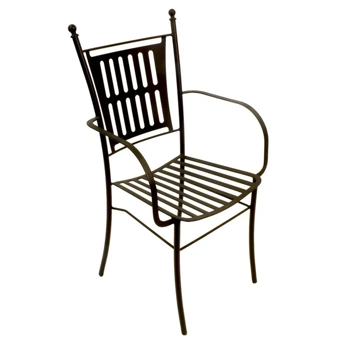 WROUGHT IRON CHAIR: Eva Design Armchair in Deruta, Italy.