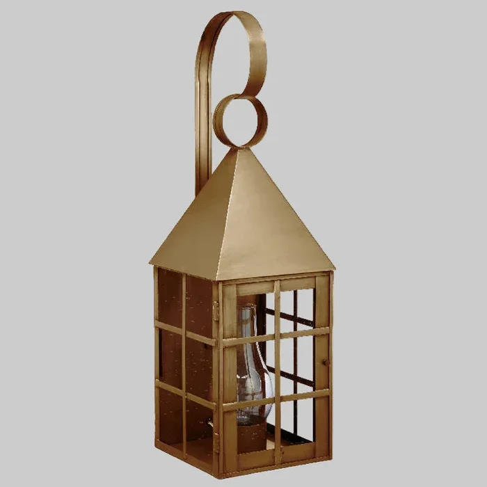 York Wall Light with H Bars and Chimney – Extra Large Antique Brass