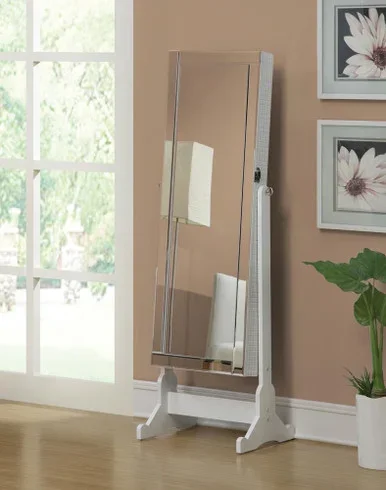 Zayas Cheval Mirror with Jewelry Storage White / CS-901827